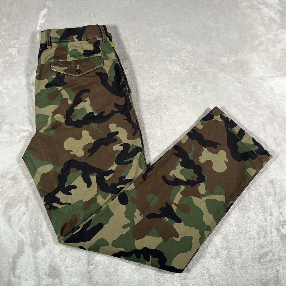 J. Crew Field Pants Mens 32x34 M81 Woodland Camo Relaxed-Fit Utility Fatigue EUC
